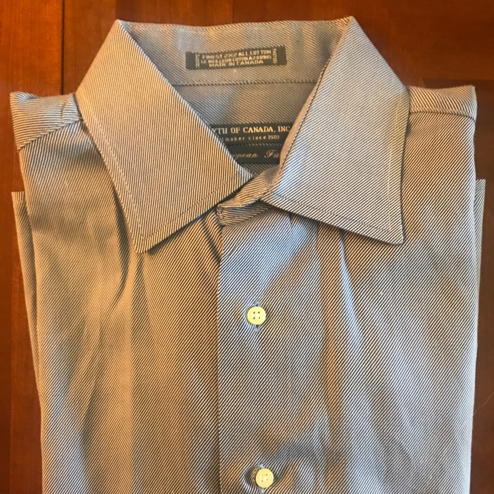 Custom-made Blue Dress Button-Down